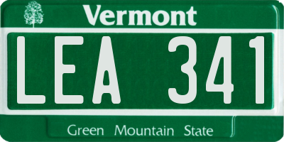 VT license plate LEA341