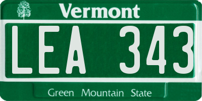 VT license plate LEA343