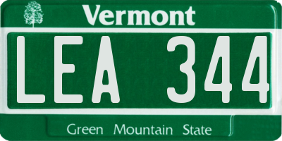 VT license plate LEA344