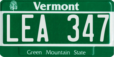 VT license plate LEA347