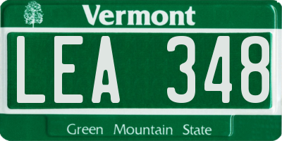 VT license plate LEA348