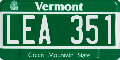 VT license plate LEA351