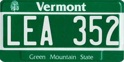 VT license plate LEA352