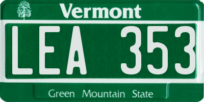 VT license plate LEA353
