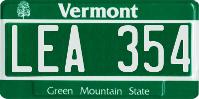 VT license plate LEA354