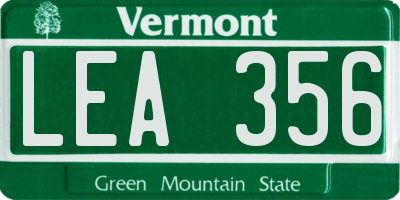 VT license plate LEA356