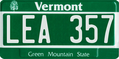 VT license plate LEA357