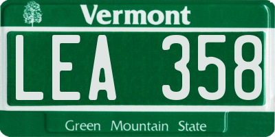VT license plate LEA358