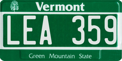 VT license plate LEA359