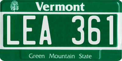 VT license plate LEA361