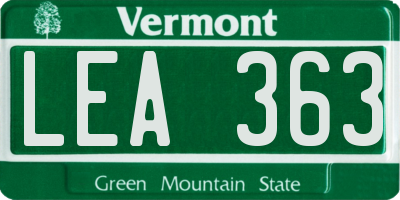 VT license plate LEA363
