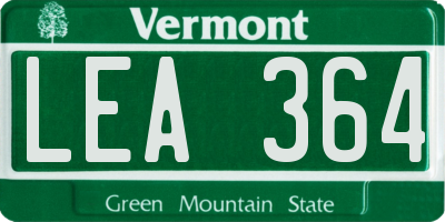 VT license plate LEA364