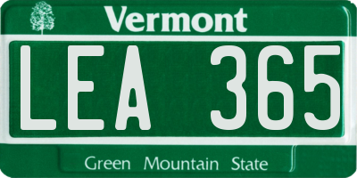 VT license plate LEA365