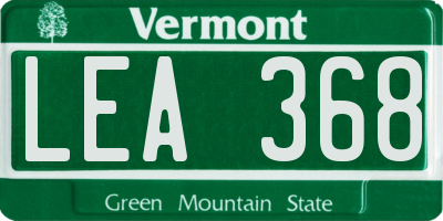 VT license plate LEA368
