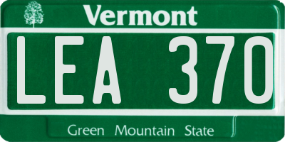 VT license plate LEA370