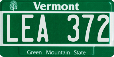VT license plate LEA372