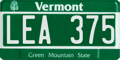 VT license plate LEA375