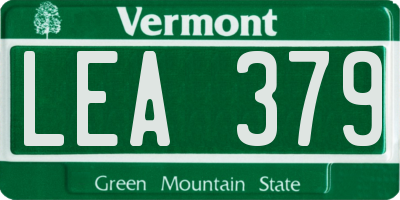 VT license plate LEA379