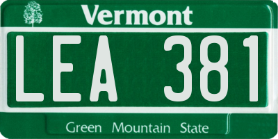VT license plate LEA381