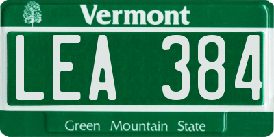 VT license plate LEA384