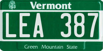 VT license plate LEA387