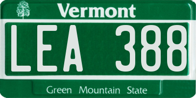 VT license plate LEA388