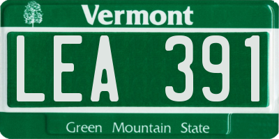 VT license plate LEA391