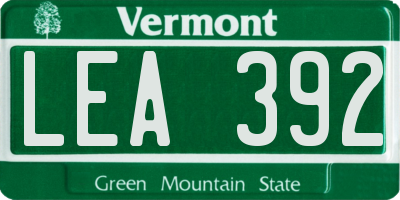 VT license plate LEA392