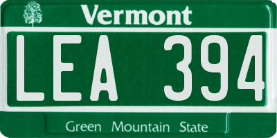 VT license plate LEA394