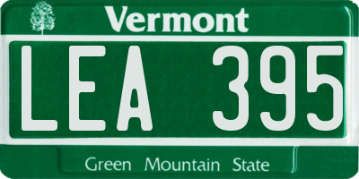 VT license plate LEA395