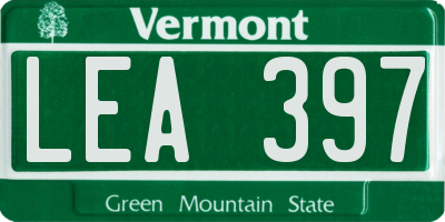 VT license plate LEA397