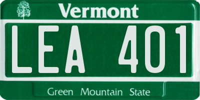 VT license plate LEA401