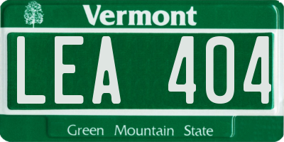VT license plate LEA404