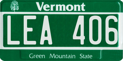 VT license plate LEA406