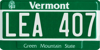 VT license plate LEA407