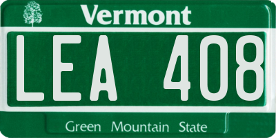 VT license plate LEA408