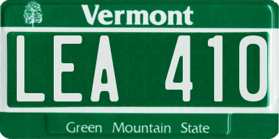 VT license plate LEA410