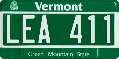 VT license plate LEA411