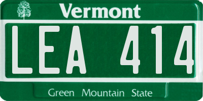 VT license plate LEA414
