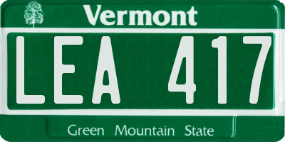 VT license plate LEA417