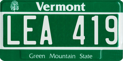 VT license plate LEA419