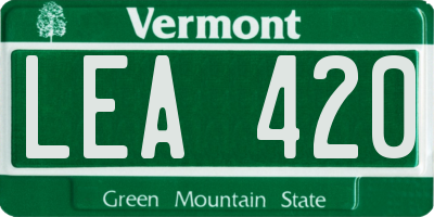 VT license plate LEA420