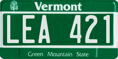 VT license plate LEA421
