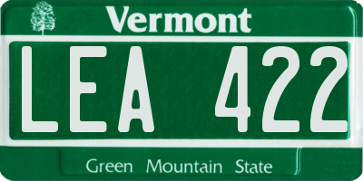 VT license plate LEA422