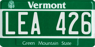 VT license plate LEA426