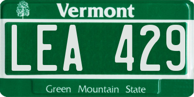 VT license plate LEA429