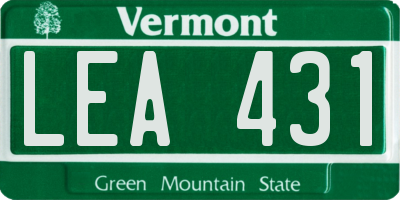 VT license plate LEA431