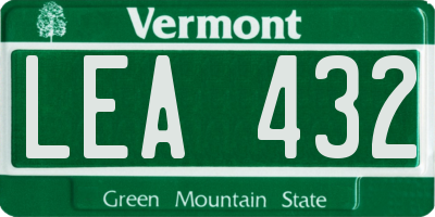 VT license plate LEA432