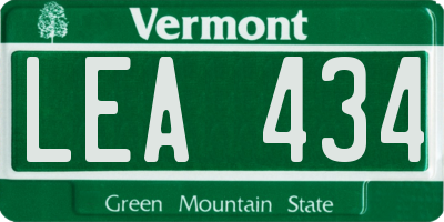 VT license plate LEA434