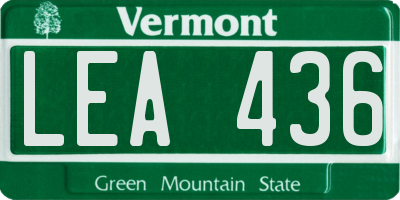 VT license plate LEA436